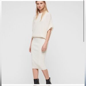 Allsaints Deon ivory sweater dress, Large
